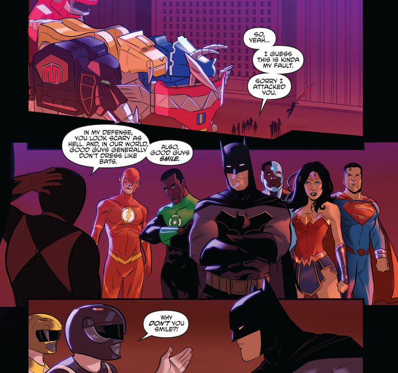 Illustration for article titled The Justice League and Power Rangers Bring Out the Best in Each Other